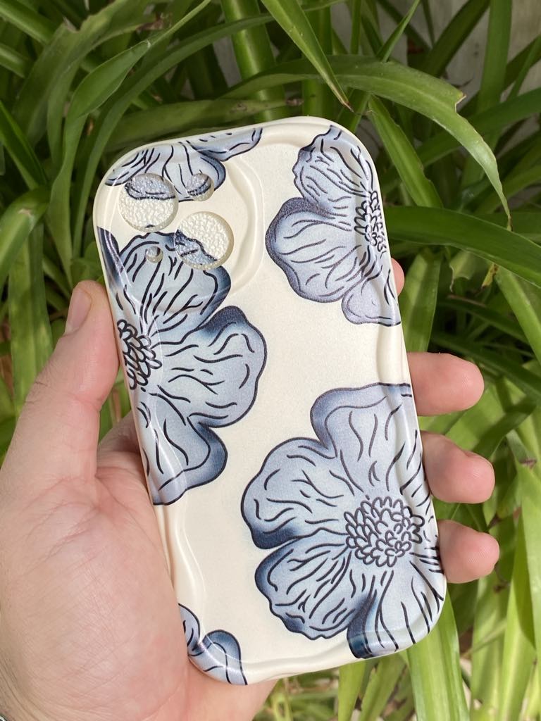 antichoc fleurs bleu