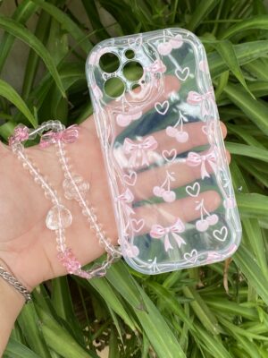 Antichoc transparent avec bracelet 🎀🍒